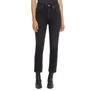 Agolde Riley High Rise Straight Jean Black Pepper
